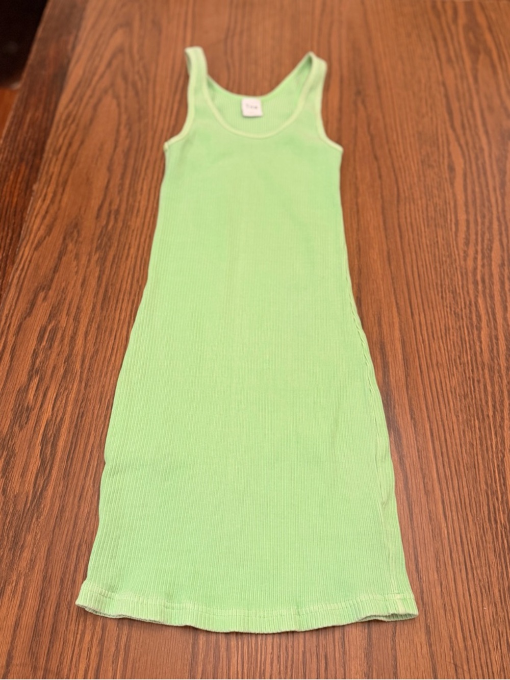 TNA Ribbed Tank Dress in Mint Green